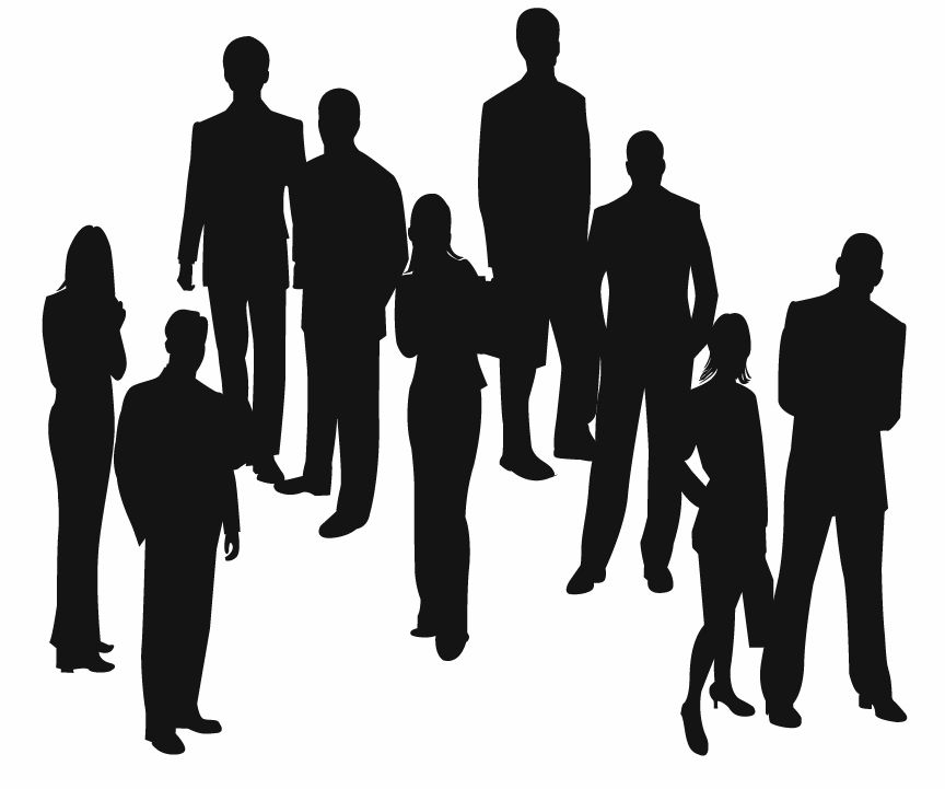free vector Silhouettes of Business People Vector